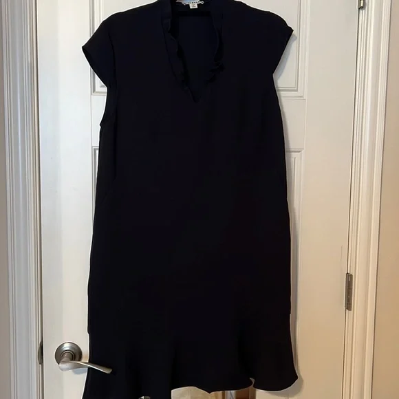 whistles black dresses V Neck Blue White Red Black Layered Lace Prom Dresses, V Neck LayeredL main image 1